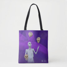 Juggler Juggling Skulls Fantasy Art Graphic Tote