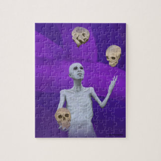 Juggler Juggling Skulls Small Fantasy Art Puzzle