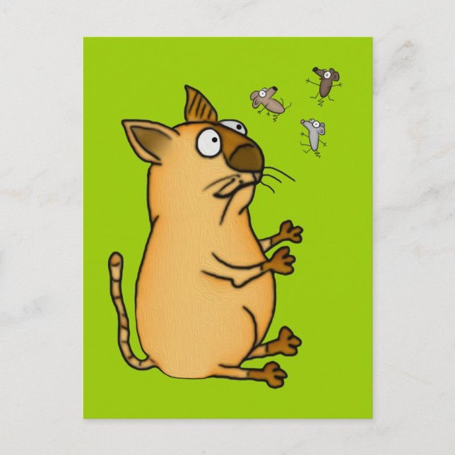 Juggling Cat Postcard (Front)