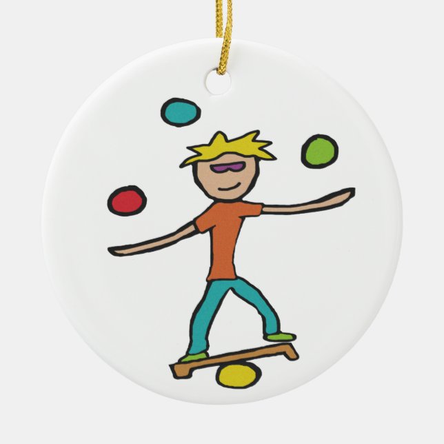 Juggling Ceramic Ornament (Front)