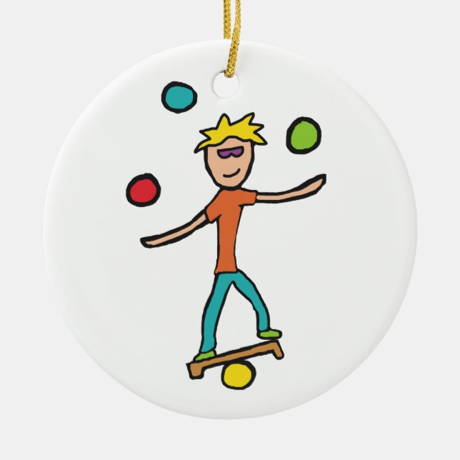 Juggling Ceramic Ornament (Front)