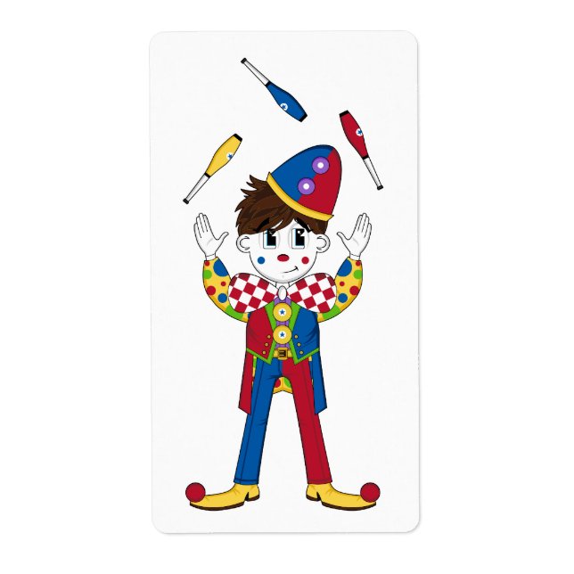 Juggling Circus Clown Sticker Label (Front)