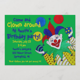 Juggling Clown Birthday Invitation