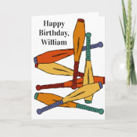 Juggling Clubs Custom Message Personalized