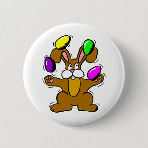 Juggling Easter Bunny 2 Inch Round Button