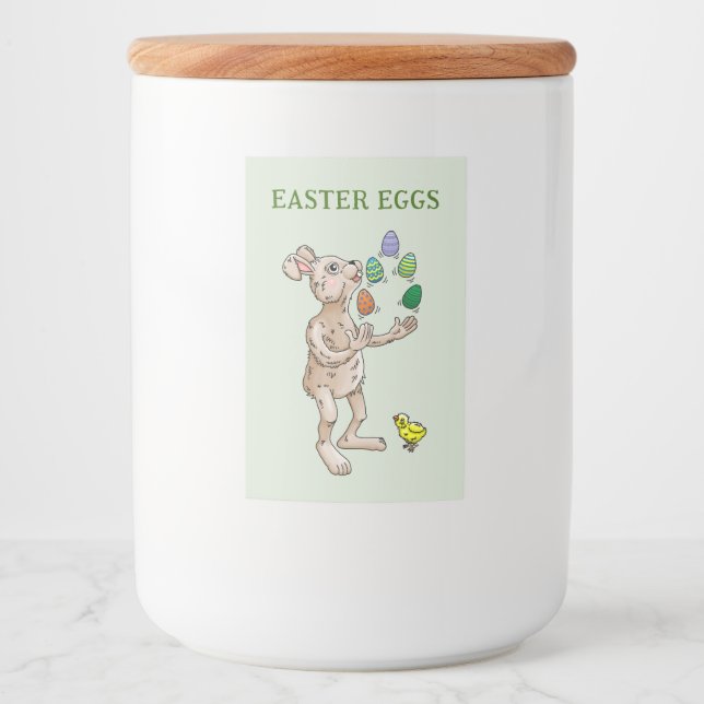 Juggling Easter Bunny Food Label (Front)