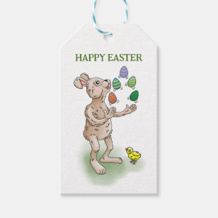 Juggling Easter Bunny Gift Tags