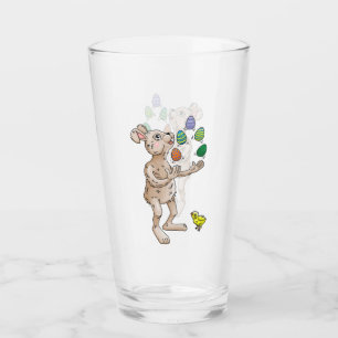 Juggling Easter Bunny Glass