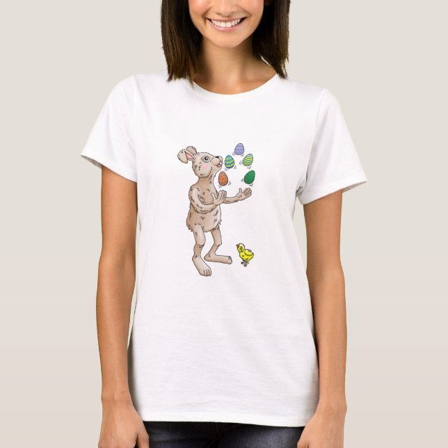 Juggling Easter Bunny T-Shirt (Front)