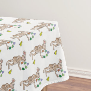 Juggling Easter Bunny Tablecloth