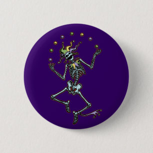 Juggling Jester Skeleton 2 Inch Round Button