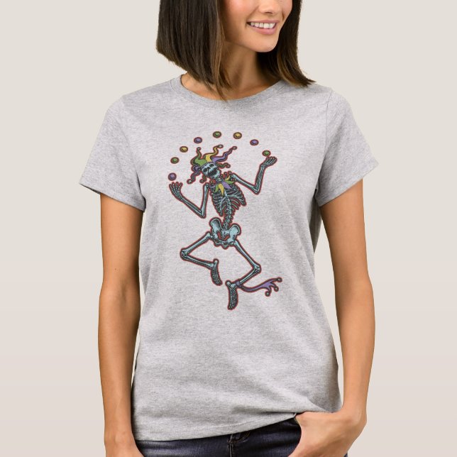 Juggling Jester Skeleton II T-Shirt (Front)