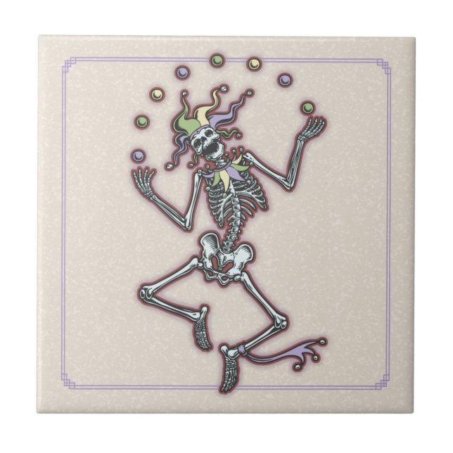 Juggling Jester Skeleton II Tile (Front)
