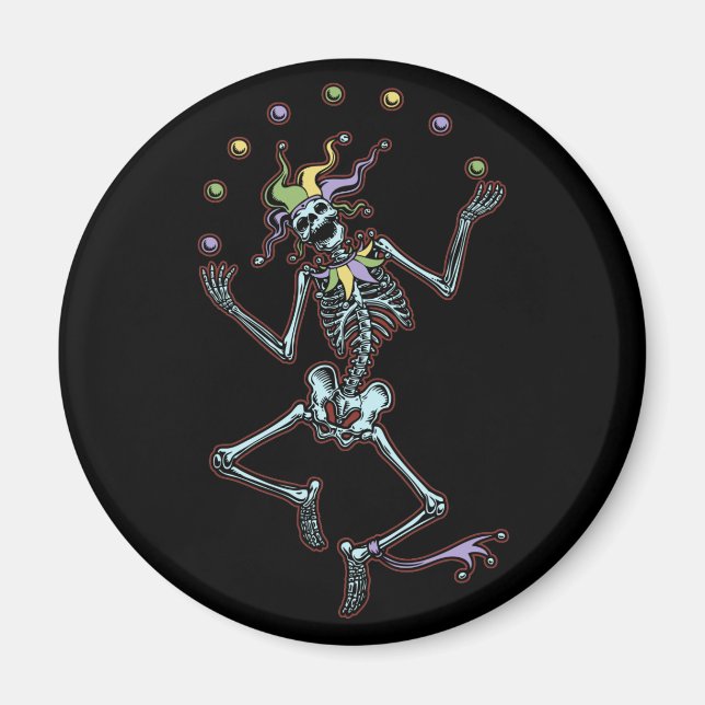 Juggling Jester Skeleton Magnet (Front)