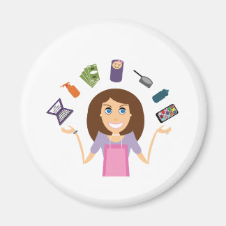 Juggling Mom (Brunette) Magnet