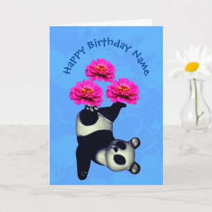 Juggling Panda Bear Personalized Birthday Card