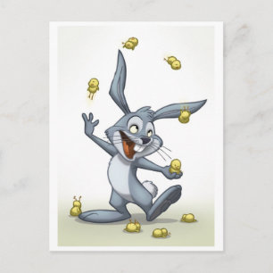 Juggling Rabbit Postcard