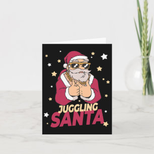 Juggling Santa Claus Christmas Holiday Juggling Ju Card