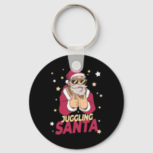 Juggling Santa Claus Christmas Holiday Juggling Ju Keychain