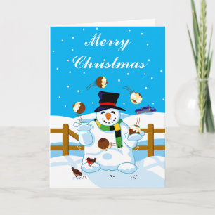 Juggling Snowman Holiday Card