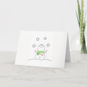 Juggling Snowman Holiday Card