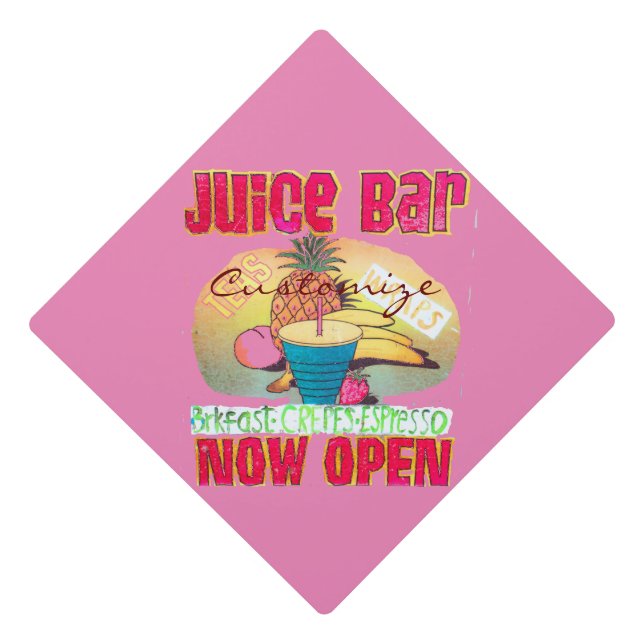Juice Bar Sign Thunder_Cove Graduation Cap Topper (Front)