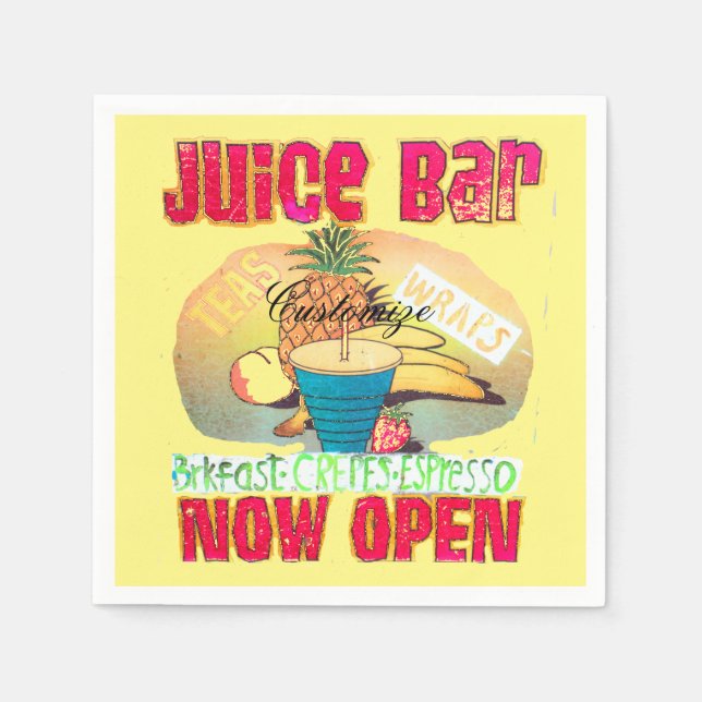 Juice Bar Sign Thunder_Cove Napkin (Front)