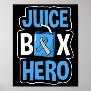 Juice Box Hero Diabetes Blue Ribbon Diabetic Ketoa Poster