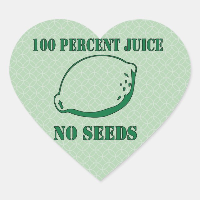 Juice No Seeds Heart Sticker (Front)