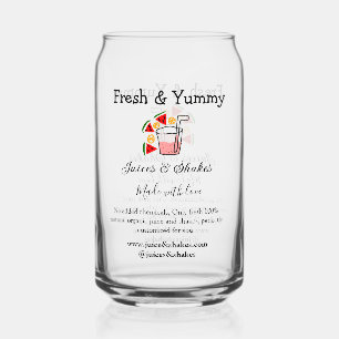 Juices & shakes restaurant business website social can glass