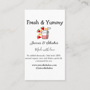 Juices & shakes restaurant business website social card
