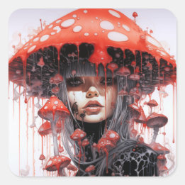 Juicified Mushroom Lady Square Sticker
