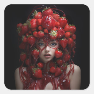 Juicified Strawberry Lady Square Sticker