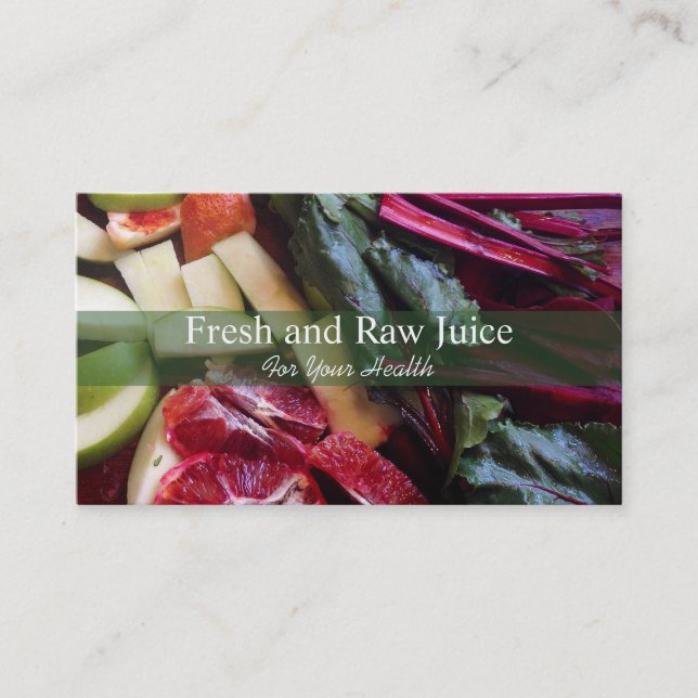 Juicing Nutritionist Food and Diet Health Green Business Card (Front)