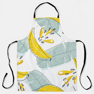 Juicy Bananas Bright Vintage Pattern Apron