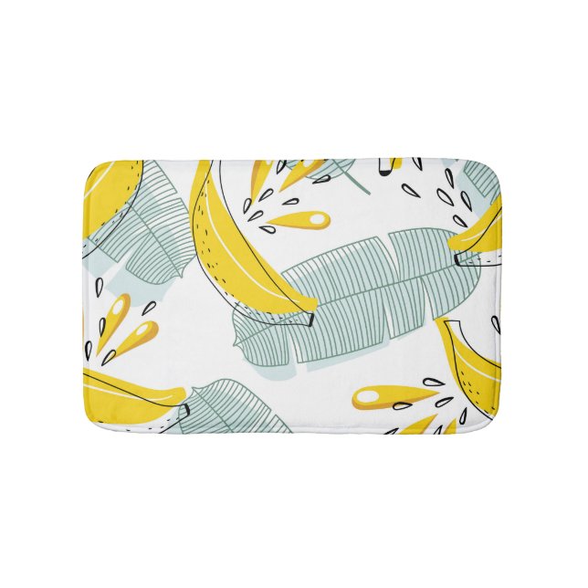 Juicy Bananas Bright Vintage Pattern Bath Mat (Front)