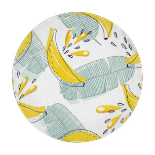 Juicy Bananas Bright Vintage Pattern Cutting Board