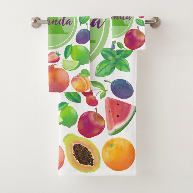 Juicy bright fruits bath towel set (Insitu)