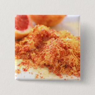 Juicy Citrus Blood Oranges and Zest 2 Inch Square Button