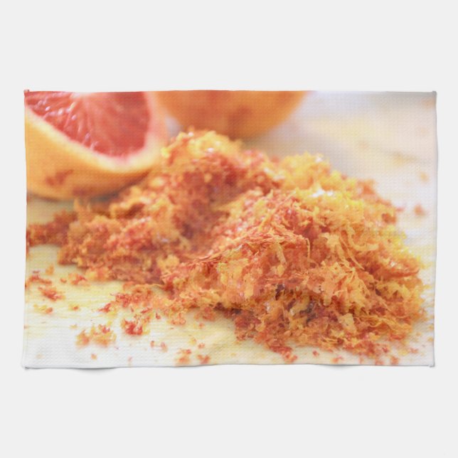 Juicy Citrus Blood Oranges and Zest Kitchen Towel (Horizontal)