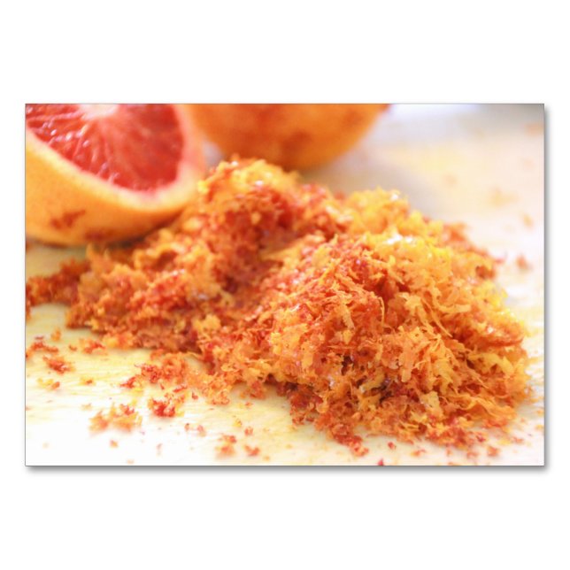 Juicy Citrus Blood Oranges and Zest Table Number (Front)