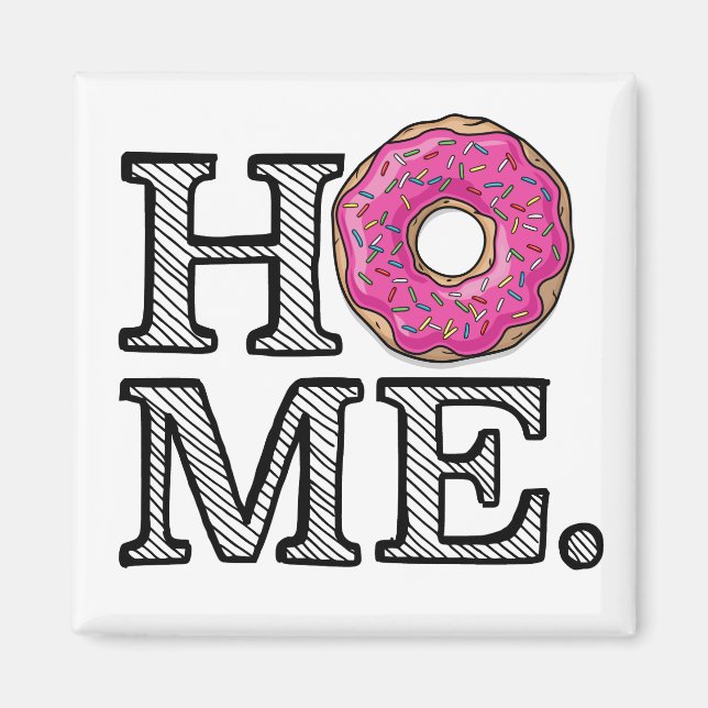 Juicy Delicious Pink Doughnut House Warmer Magnet (Front)