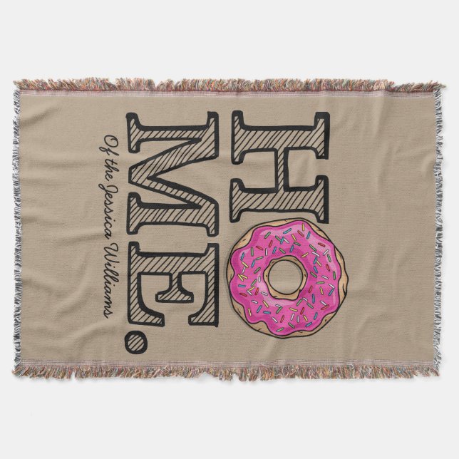 Juicy Delicious Pink Doughnut House Warmer Throw Blanket (Front)