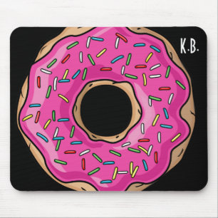 Juicy Delicious Pink Sprinkled Doughnut Mouse Pad