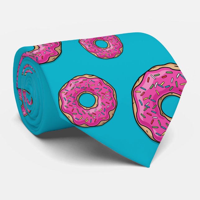 Juicy Delicious Pink Sprinkled Doughnut Tie (Rolled)