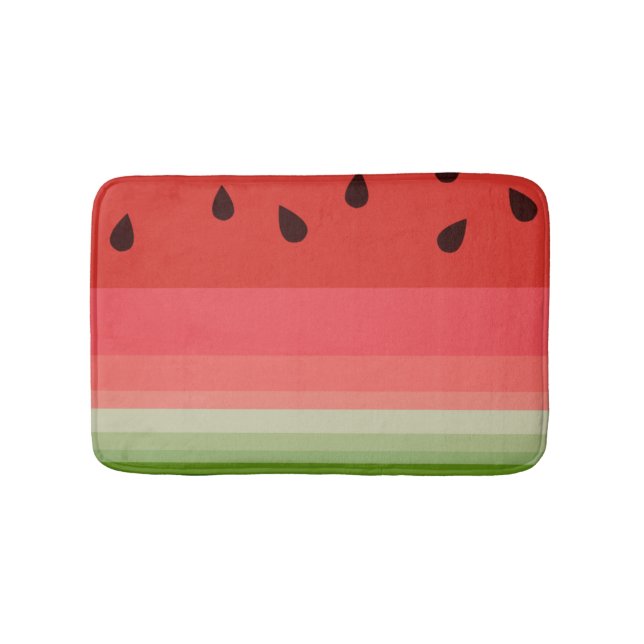 Juicy Delicious Ripe Watermelon With Seeds Design Bath Mat (Front)