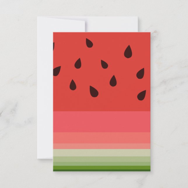 Juicy Delicious Ripe Watermelon With Seeds Design Card (Front)