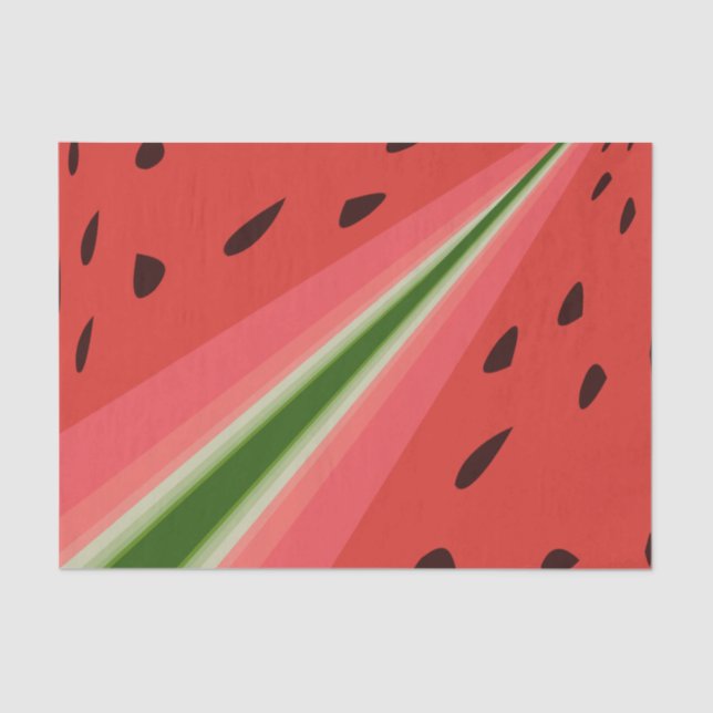 Juicy Delicious Ripe Watermelon With Seeds Design Tissue Paper (Front)