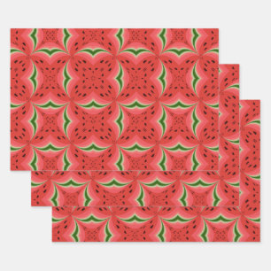 Juicy Delicious Ripe Watermelon With Seeds Design Wrapping Paper Sheet
