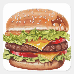 Juicy Double Cheeseburger Sticker – Realistic Burg